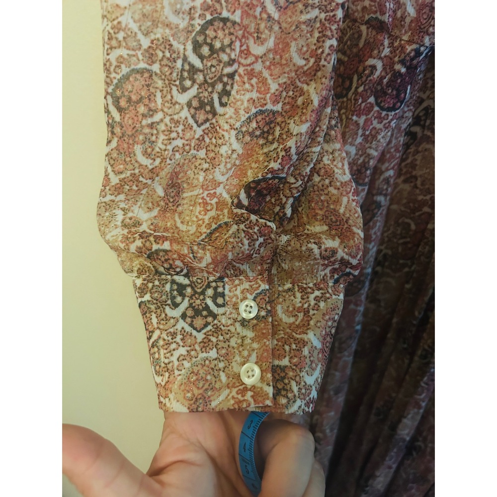 Indigo‎ Rose Maxi Dress Womens Small Pink Paisley Metallic Excellent Boho Wrap - Picture 9 of 11